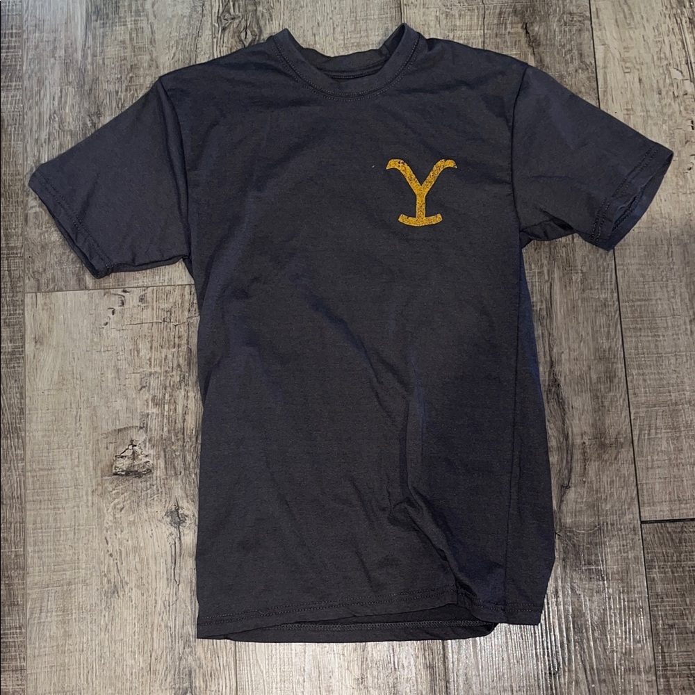 Yellowstone Gray T-Shirt with Yellow Logo